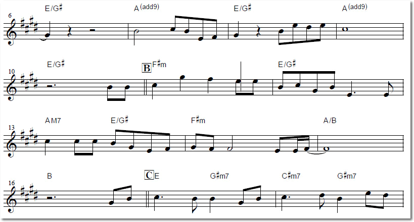 メロディー楽譜とコード譜